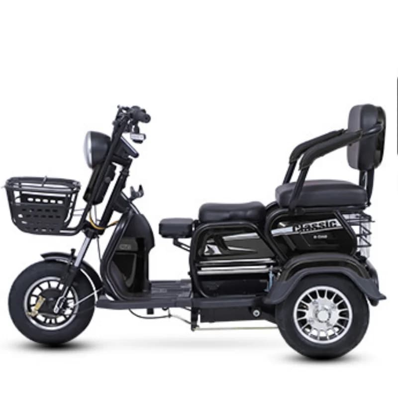 Tricycle électrique à 3 roues pour 2 femmes, 1000W, 60V, avec panier, batterie longue distance