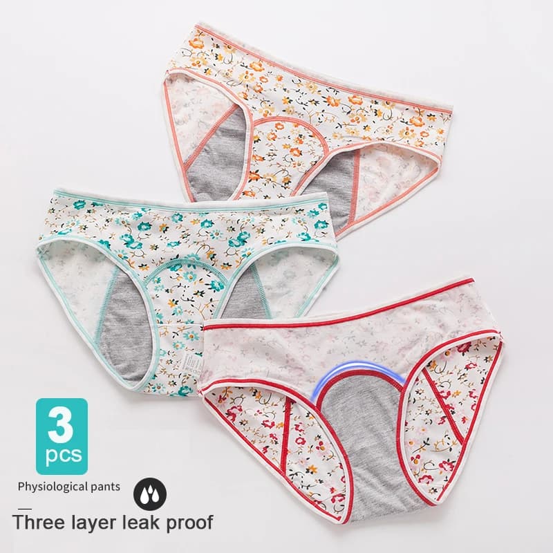 3 pièces/ensemble culotte menstruelle anti-fuite sous-vêtements menstruels pour filles pantalons Sex