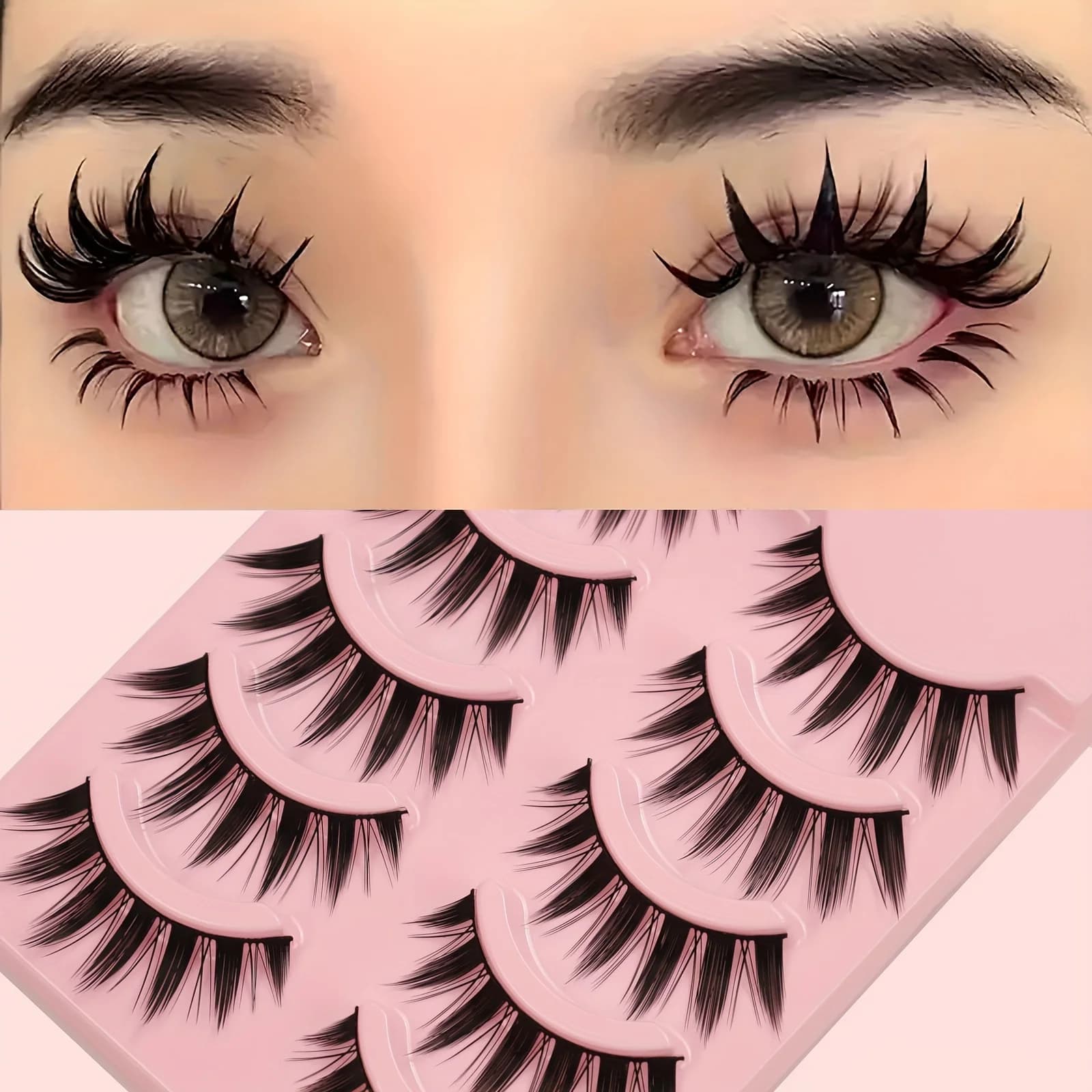 5 paires de faux cils de style manga spectaculaires - Maquillage épais pour les yeux de poupée, adap