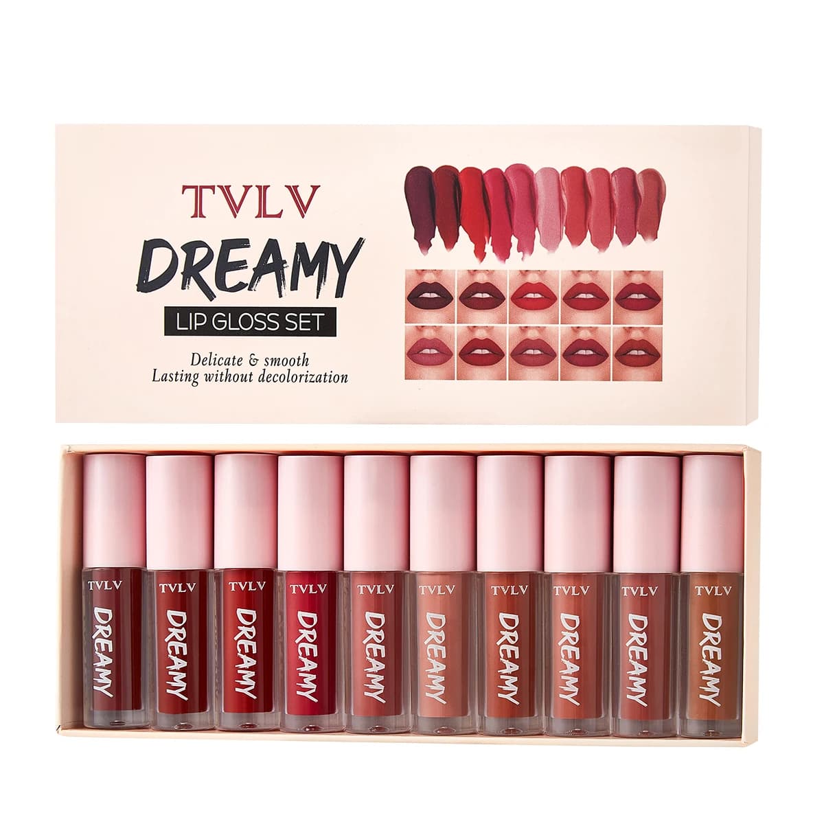 Ensemble de brillant à lèvres mat avec effet de maquillage naturel léger et imperméable longue durée
