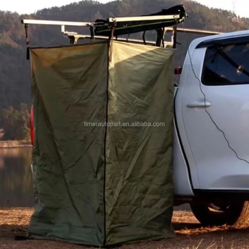 Tente de toit portable pour camping, imperméable, pour véhicule, avec toilettes et douche intégrées,