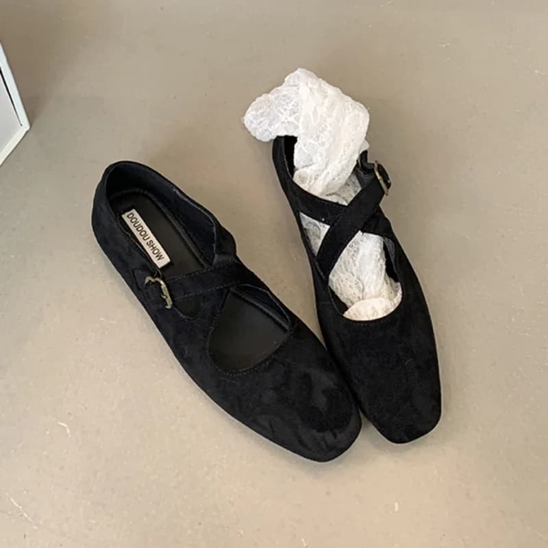 Chaussures plates à enfiler peu profondes pour femmes, ballerines rouges pour dames, talon plat doux