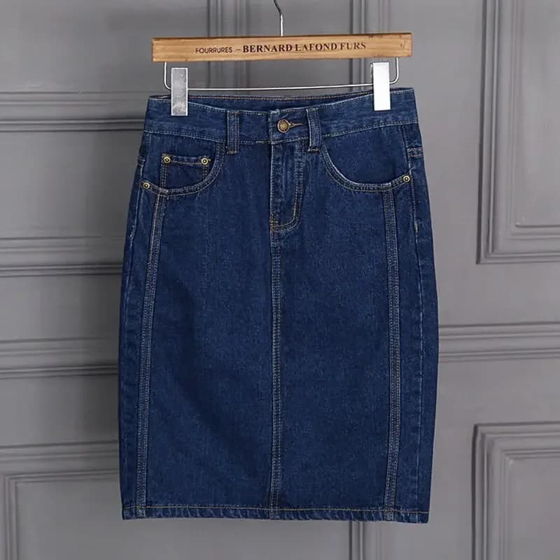 Jupes pour femmes Midi Denim jusqu'aux genoux longueur femmes jupe décontracté tendance une ligne St