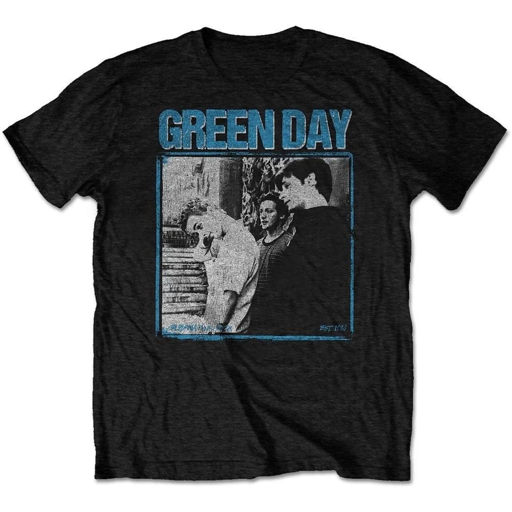 T-shirt en coton avec impression photo du groupe Green Day Vintage, t-shirt unisexe à manches courte