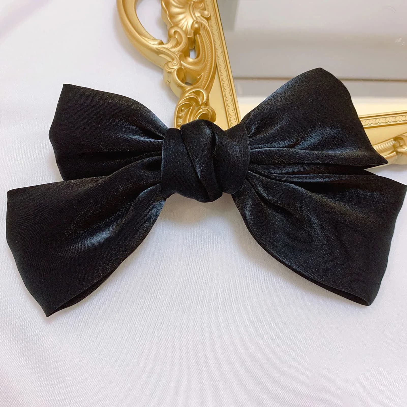 Pince à cheveux à nœud papillon brillant, Barrette française nacrée, épingle à cheveux élégante pour