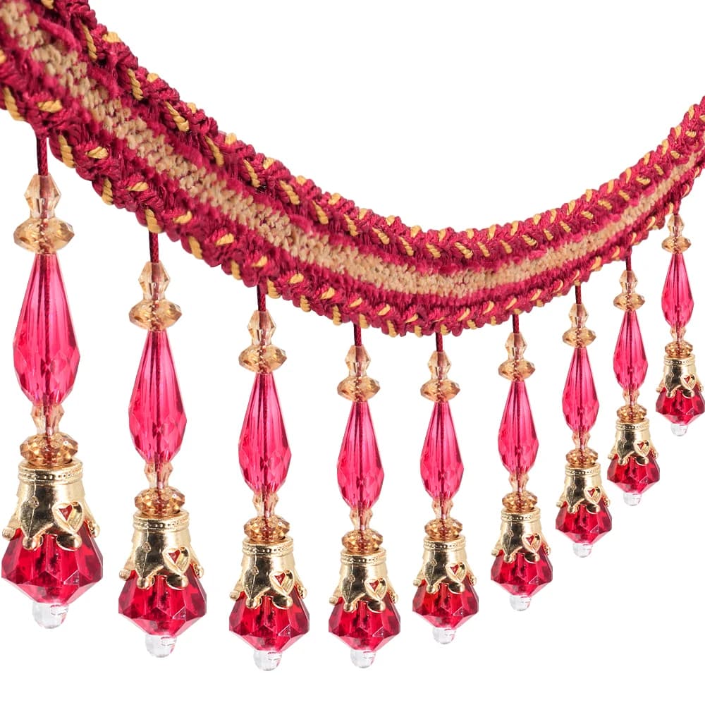 Garniture de rideau à franges perlées de 3 Yards, décoration artisanale, embellissement de pompon, p