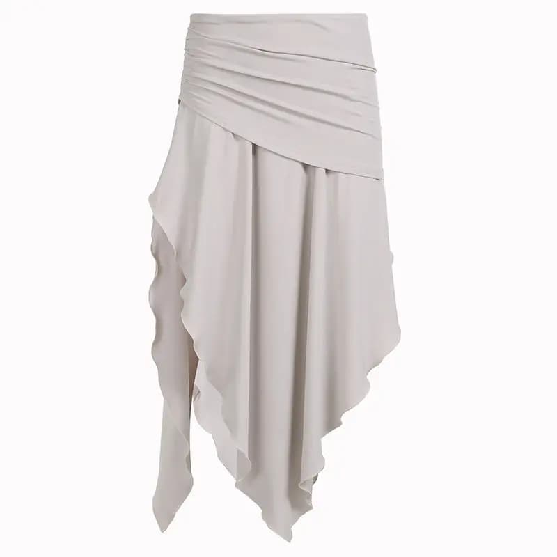 Jupe douce française irrégulière, Style vacances, couleur unie, Sexy, fendue, jupe de plage pour fem