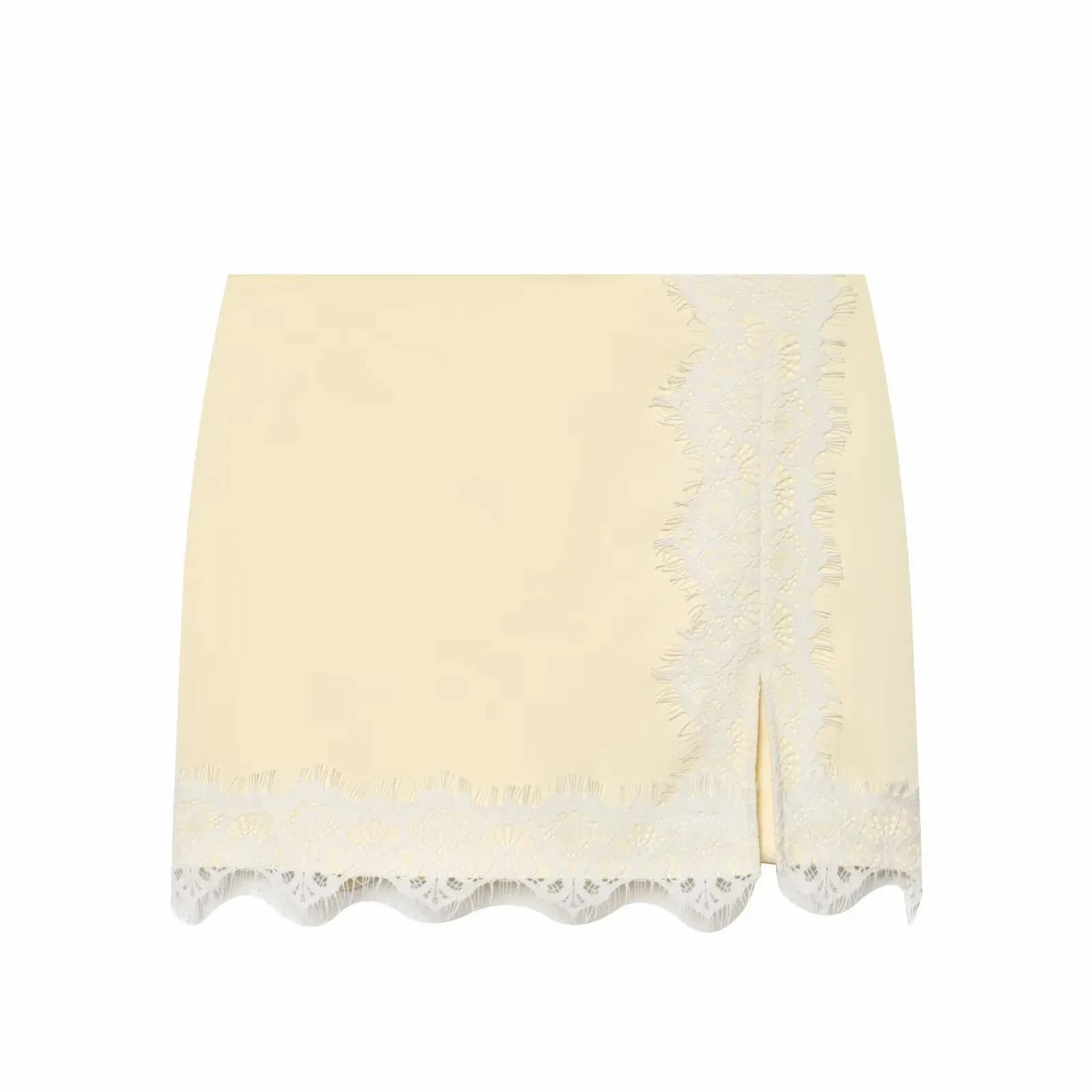 Ensemble tailleur décontracté pour femme avec patchwork en dentelle, blazer court élégant et jupe à 