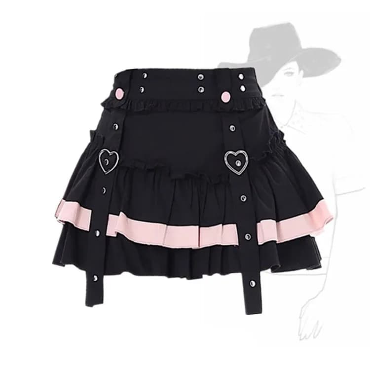 Jupes de gâteau froncées en forme de cœur pour femmes, taille haute, tout assressenti, vêtements de 