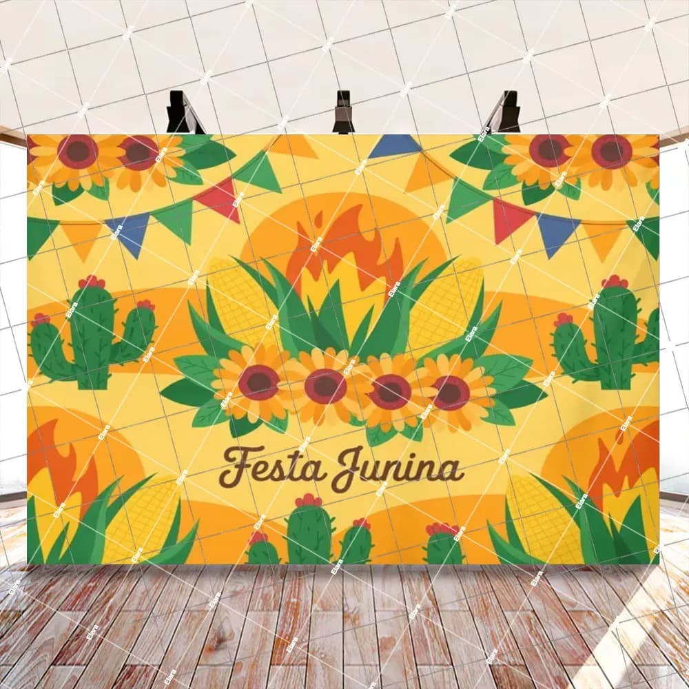 Fête Junina Thème Brésil Festival de juin Célébration Décoration de fête de mariage Toile de fond ph