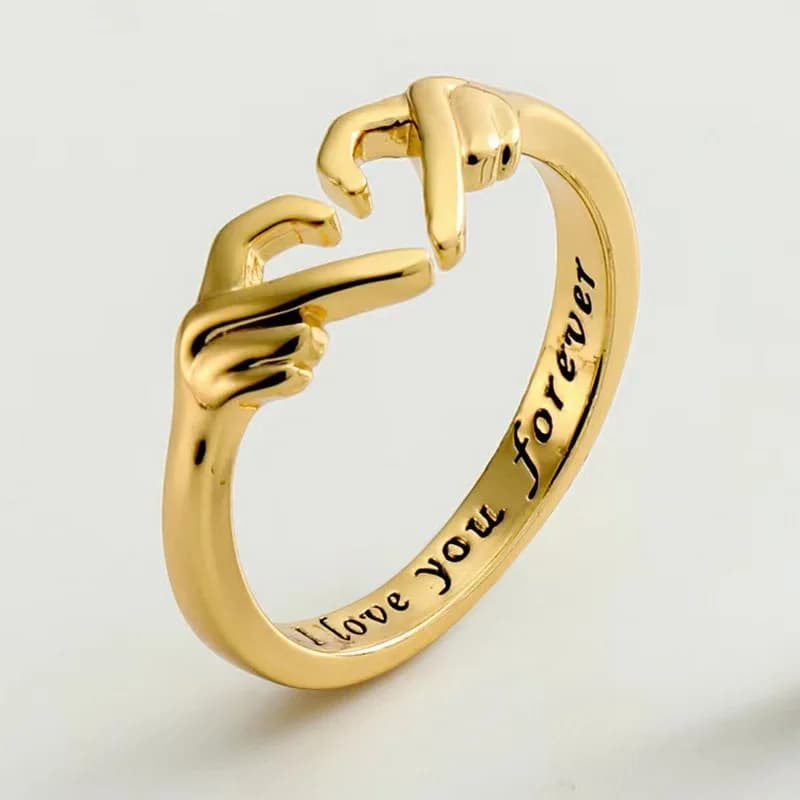 Bague romantique en forme de cœur pour femmes et hommes, je t'aime pour toujours, bague réglable pou