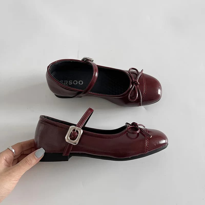 Nouvelles Chaussures Ballerines Vintage Printemps 2026 pour Femme – Confortables, Bout Rond, Semelle