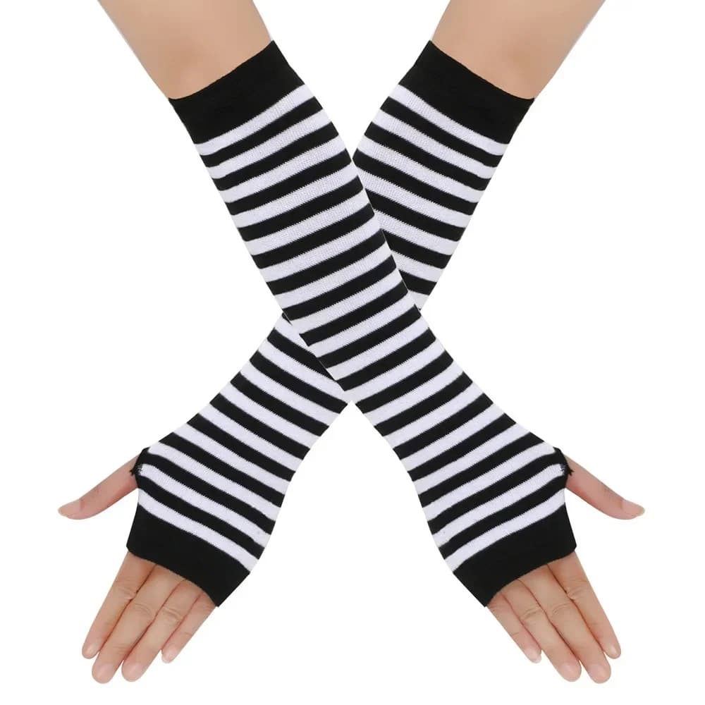 Gants longs tricotés sans doigts plus chauds, mitaines coudières, cadeau d'accès de noël, gants Emo 