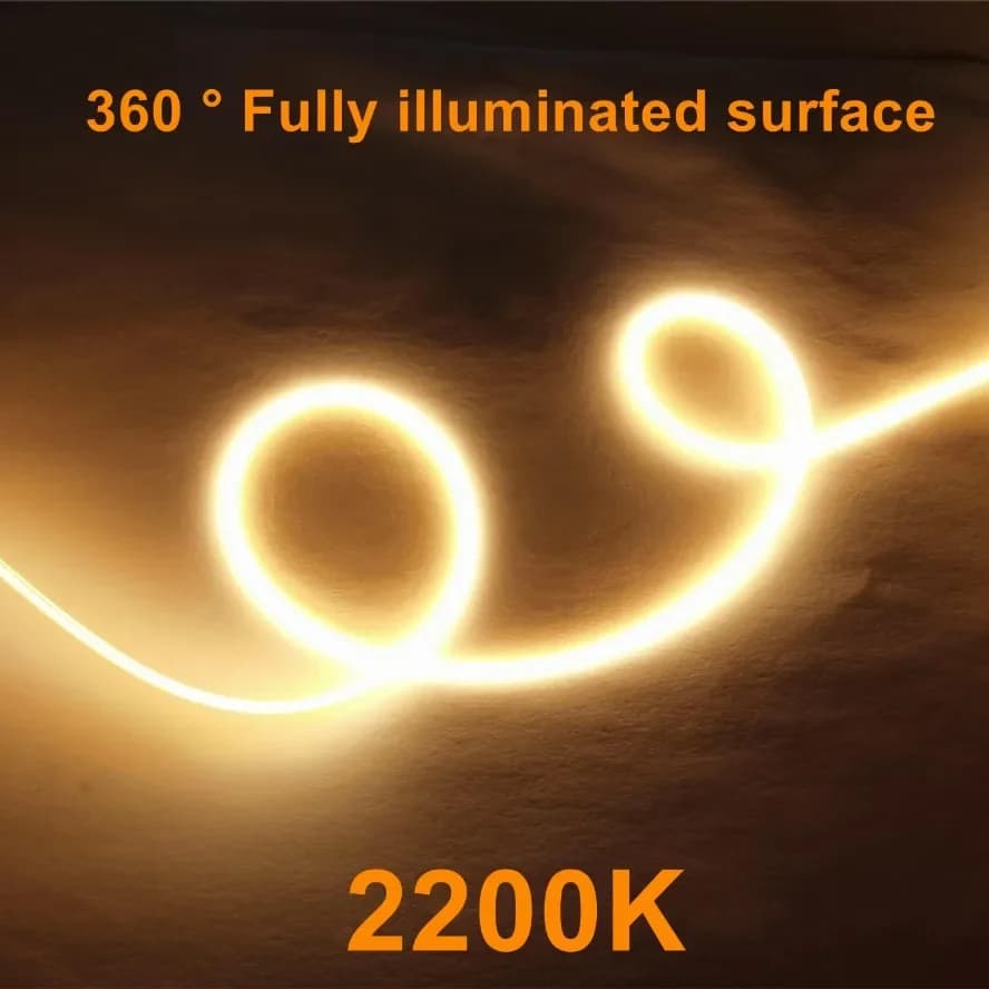 12V 2200K surlongueur LED Flexible chaud Ultra mince Filament spirale ampoule Filament rétro Edison 