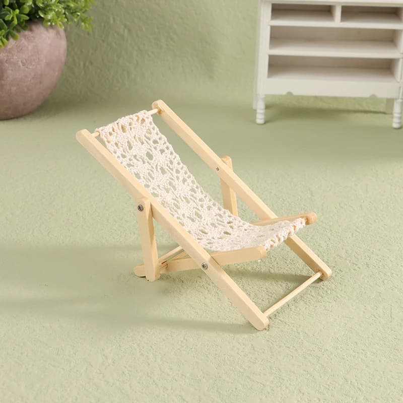 Chaise longue pliable pour maison de poupée 1/12, modèle de chaise longue pour maison de poupée, min