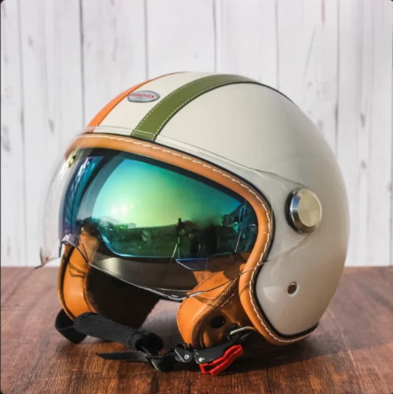 DOT longue visière quatre saisons 3/4 casque ouvert casques de Moto Double visières Jet chaud sécuri