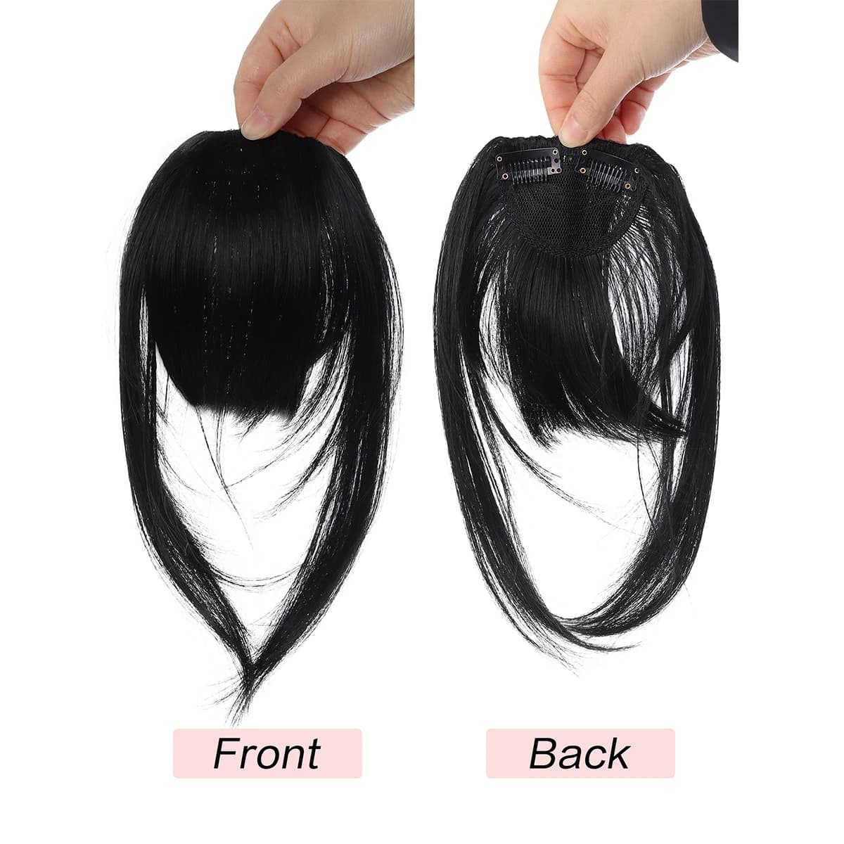 Frange synthétique à clipser de 6 pouces, marron, noir, rouge, doré, pour femmes, avec franges latér