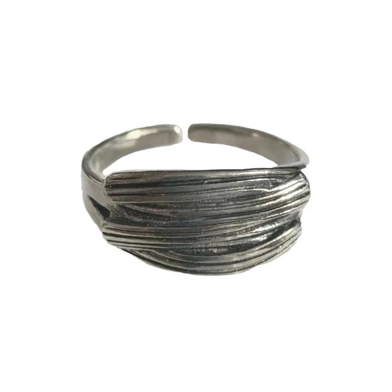 Bague superposée rétro pour hommes, couleur argent, Punk gothique, anneau ouvert réglable, Rock fait