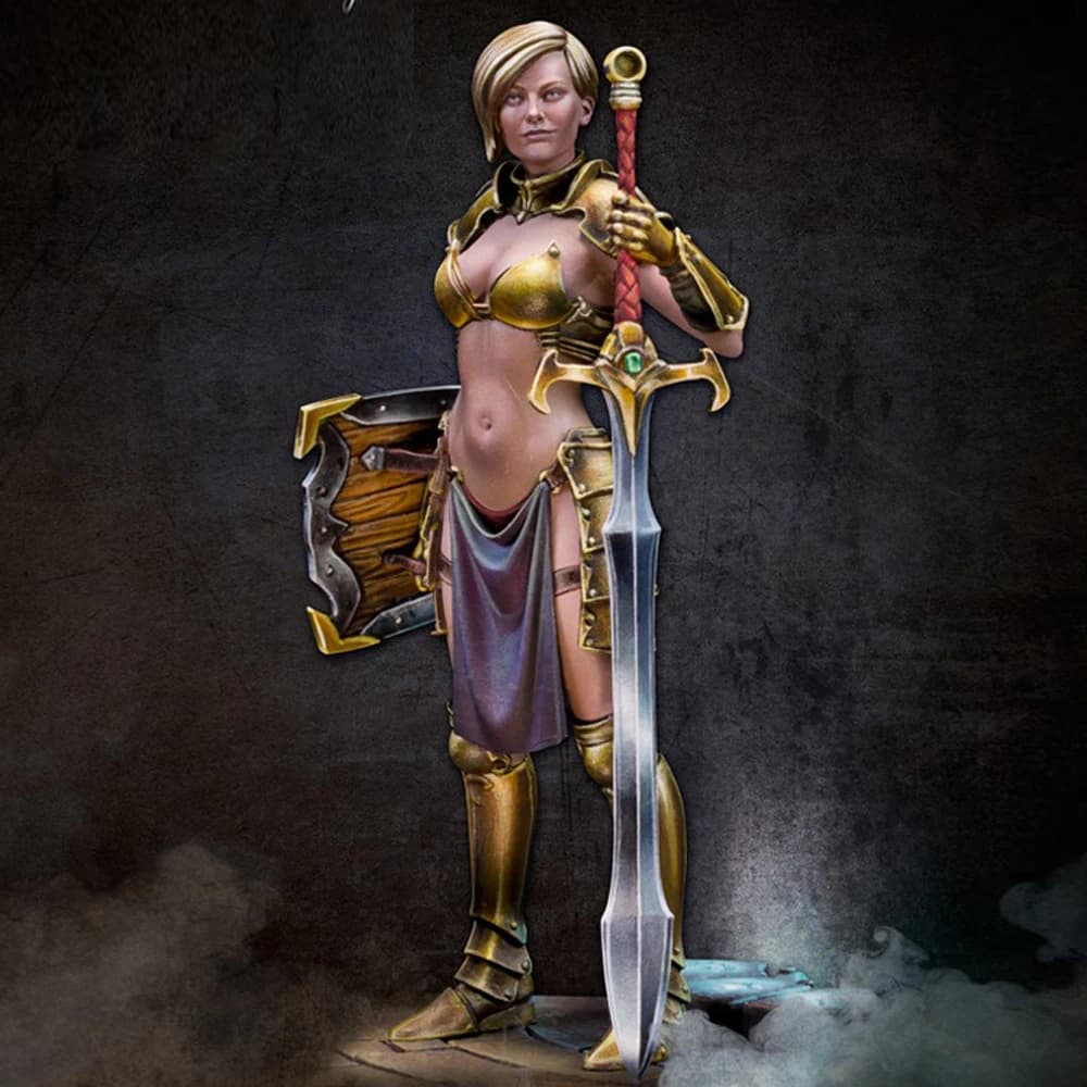 Figurine en résine Kayla, l'épée de la justice, 1/24, GK, genre fantastique, kit non assemblé et non
