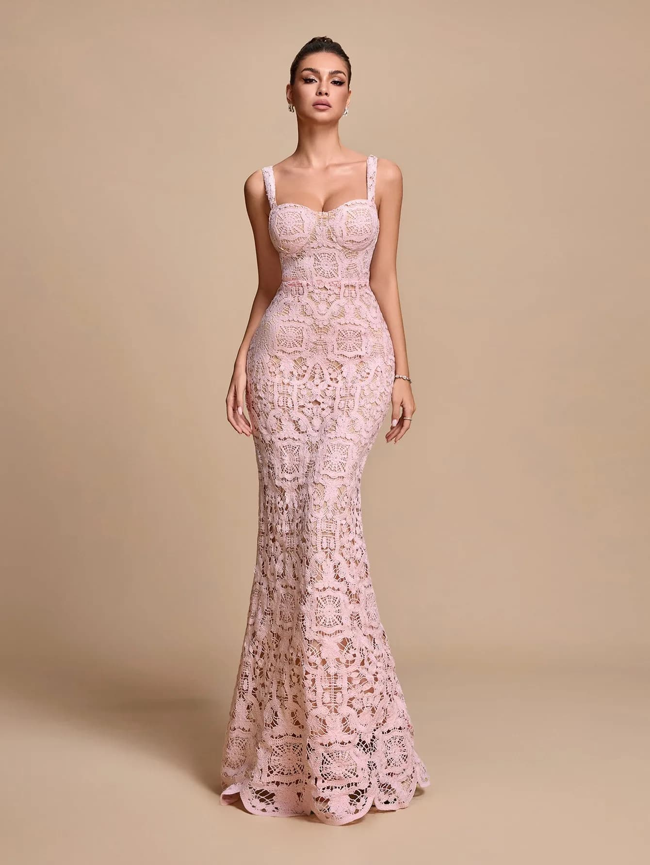 Robe de soirée sirène en dentelle 2026, robe de soirée longue sans bretelles, robe de soirée et de b