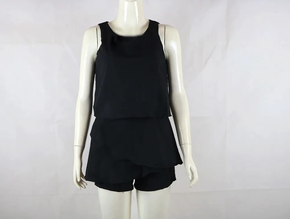 Dame mode combinaison sans manches col rond Shorts combinaisons pour les femmes vacances plage fête 