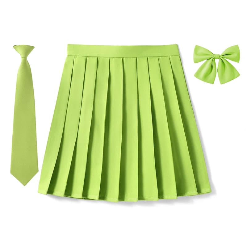 Jupe plissée de couleur unie, jupes courtes de base, taille haute, uniforme scolaire de style collég