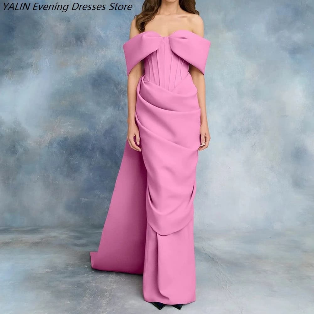 Robes de soirée droites pour femmes, longues jusqu'au sol, épaules dénudées, sans manches, robes de 