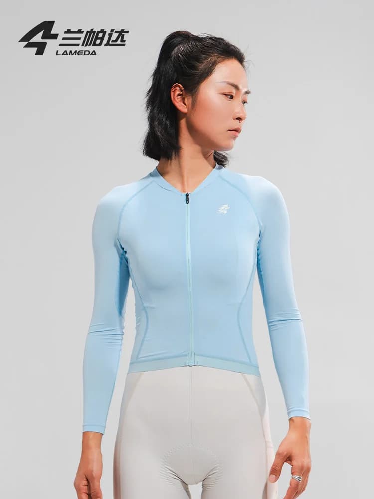 LAMEDA Chemise de cyclisme à manches longues pour femme - Haut de sport élégant et respirant à sécha