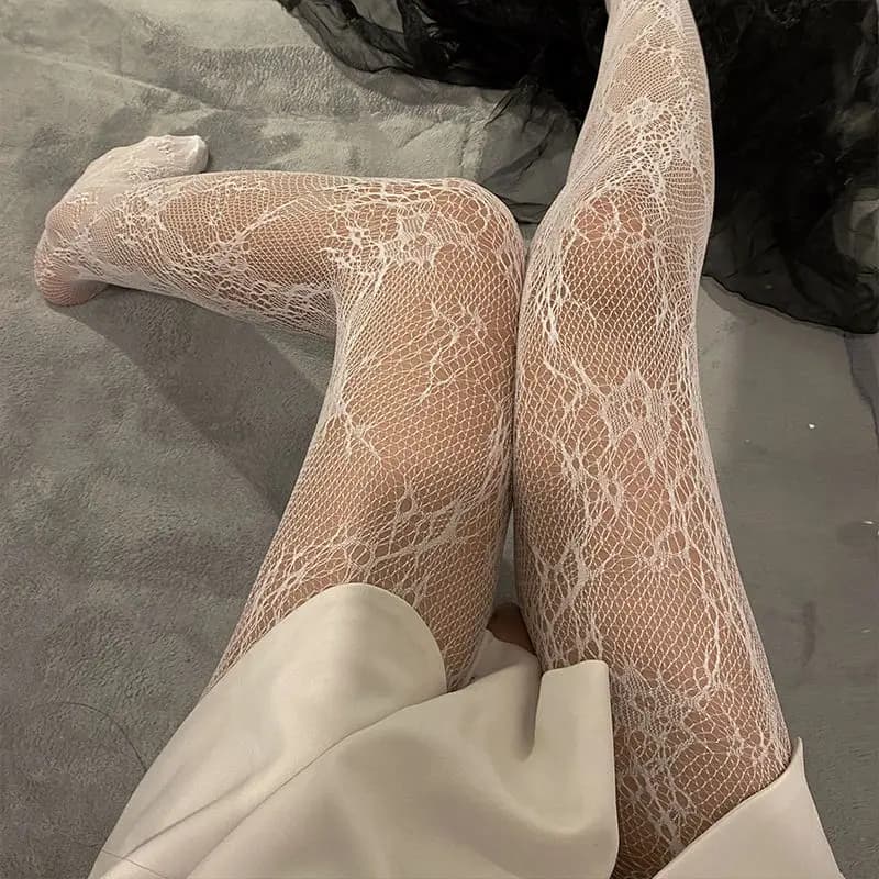 Femmes Sexy résille rotin bas Club fête Anti-accroc fleurs collants Calcetines poisson Net bonneteri