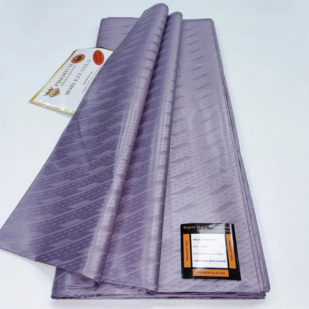 100% coton Bazin Riche 5 mètres tissu brocart africain plaine Bazin tissus blanc Bazin pour la coutu