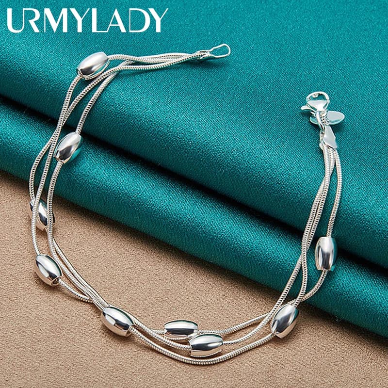 Bracelet en argent sterling 925, chaîne, produit de design à la mode, beaux bijoux, perle de haute q