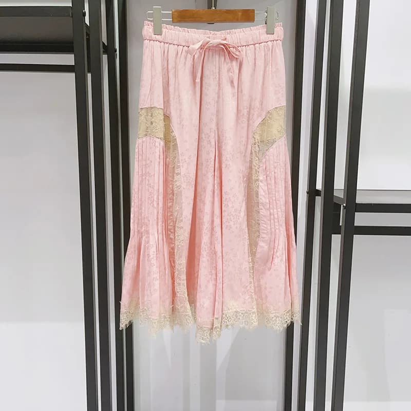 Jupe-culotte en dentelle pour femme avec cordon de serrage et taille élastique – Collection été 2026