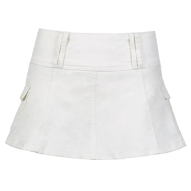 Jupe en jean vintage jupe femme mini jupes taille basse noir ​ Poche a-ligne jolie jupe Sexy Harajuk