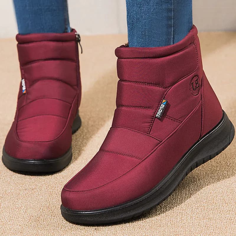 Bottes d'hiver imperméables pour femmes, bottes de neige en fourrure à la cheville, chaussures éléga