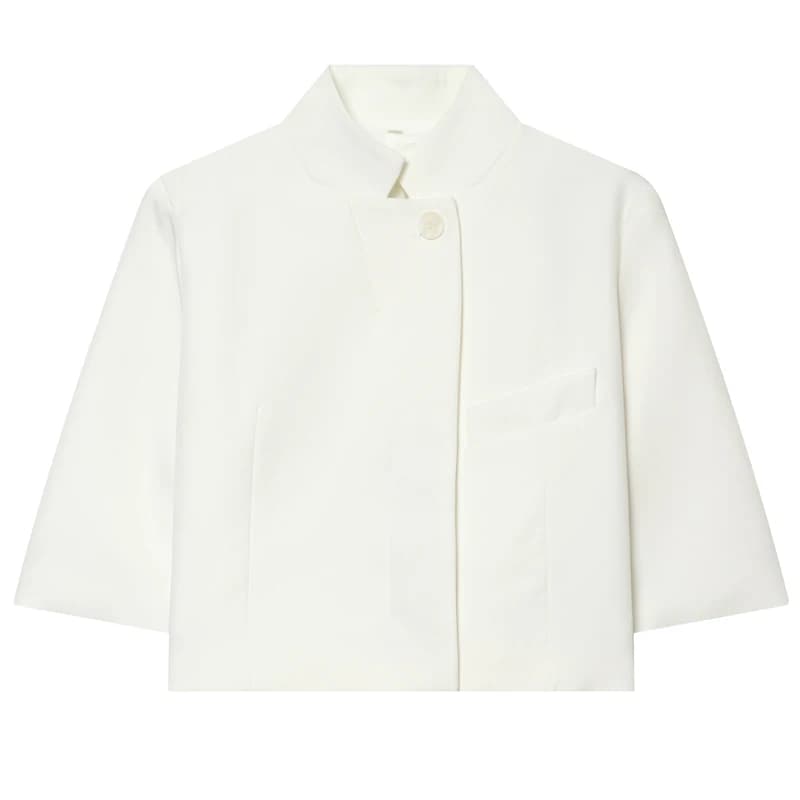 Blazer blanc pour femme, veste cintrée à manches courtes, blazer décontracté pour femme, veste court