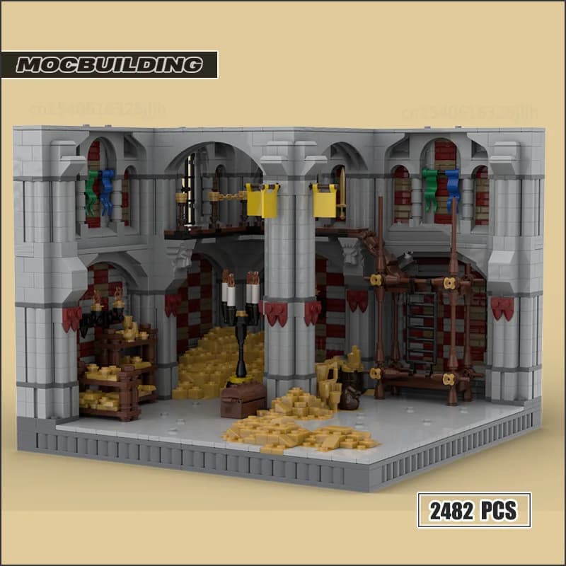 Blocs de construction Moc de trésor d'architecture de château célèbre médiéval, briques technologiqu