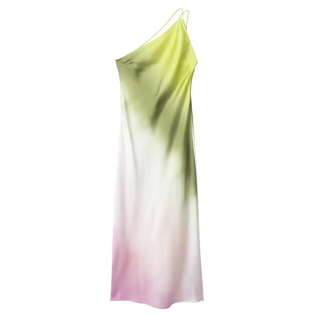 MUJER cravate colorant longue robe femmes asymmertique Satin dos nu robe femme épaules nues Sexy rob