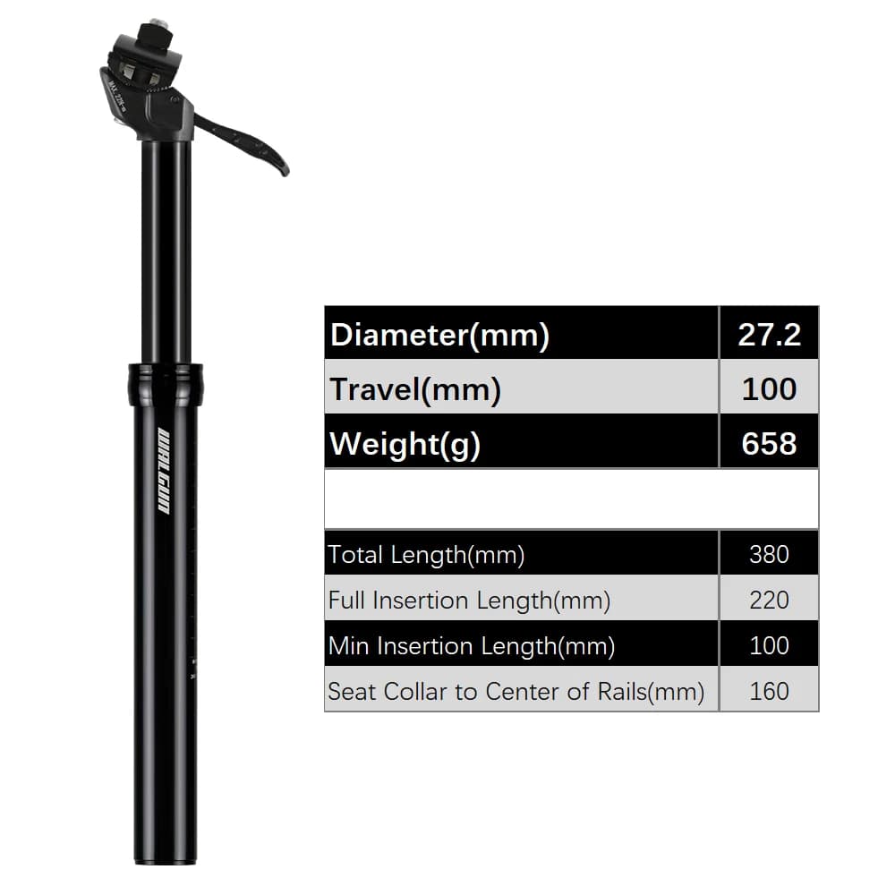 WALGUN – tige de selle télescopique pour vtt, compte-gouttes réglable, 27.2 30.9 31.6, télécommande 