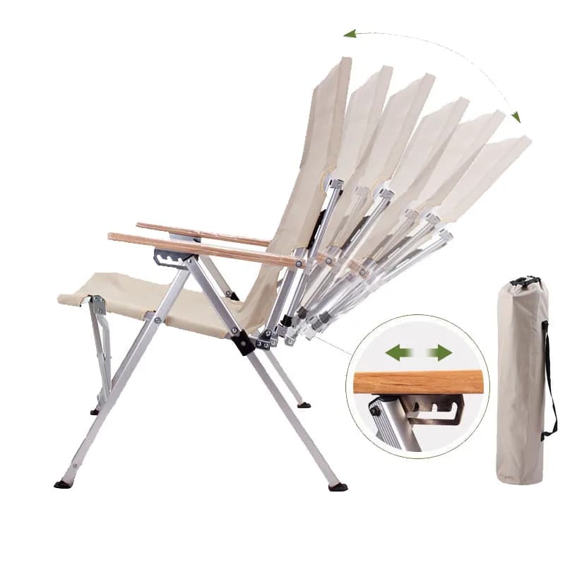 Lohamping-Chaise de camping pliante en alliage d'aluminium avec dossier réglable, chaise de repos, b