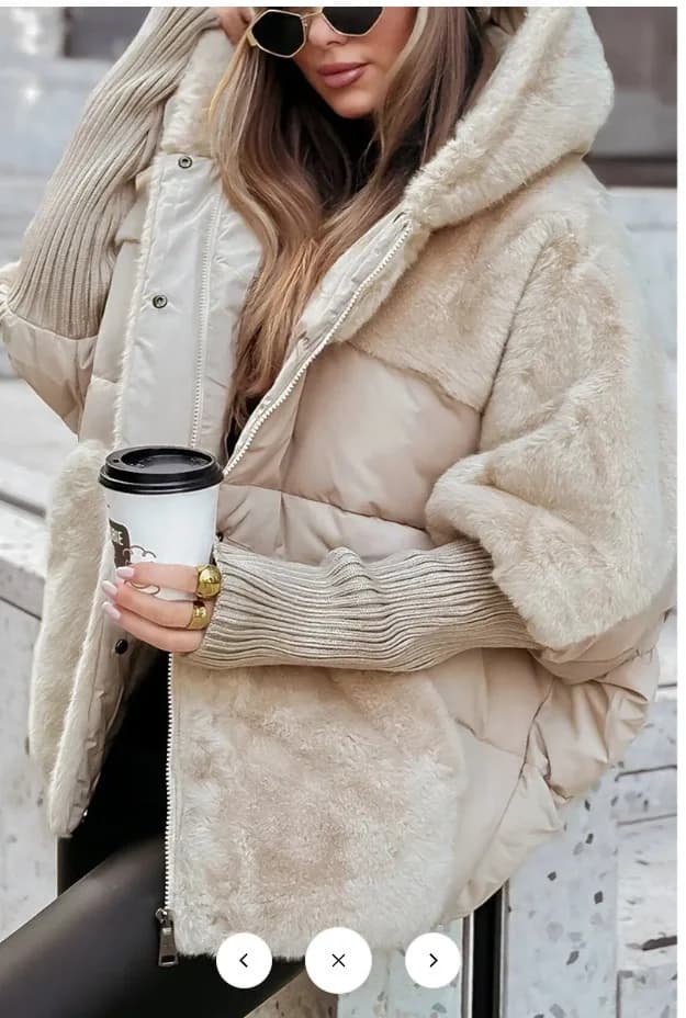 Femmes Parkas épais manteaux à capuche bouton de fermeture éclair épissé Parka chaud décontracté amp