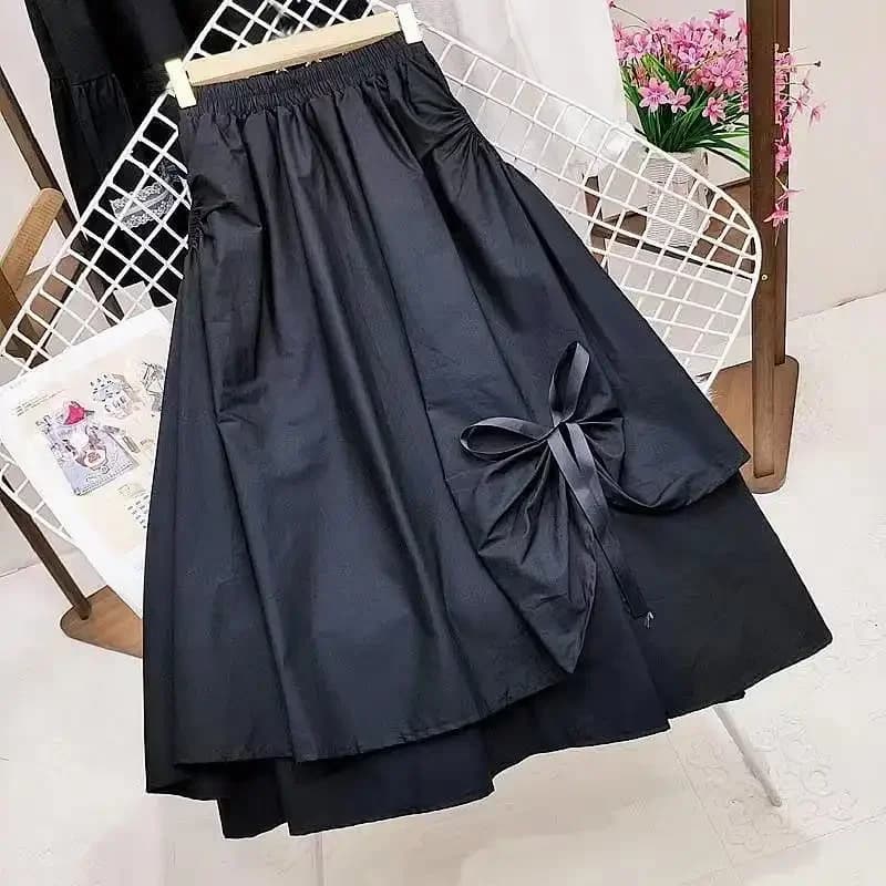 Jupe midi asymétrique pour femme, taille élastique, superposée, coupe trapèze, décontractée