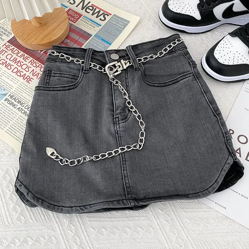 Gyaru jean jupes pour femmes avec fente femme jupe en jean Anti-éblouissement Chic et élégant Vintag