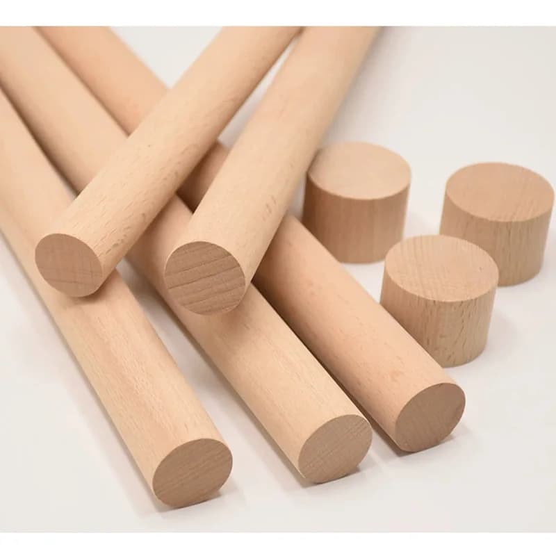 Bâton rond en bois de 10cm à 100cm de Long, 1 pièce, bricolage en bois fait à la main, diamètre 6mm-
