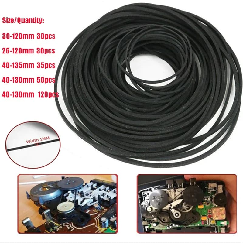 30-120pack mélange universel remplacement caoutchouc CD DVD ceinture en caoutchouc platine nouveau a