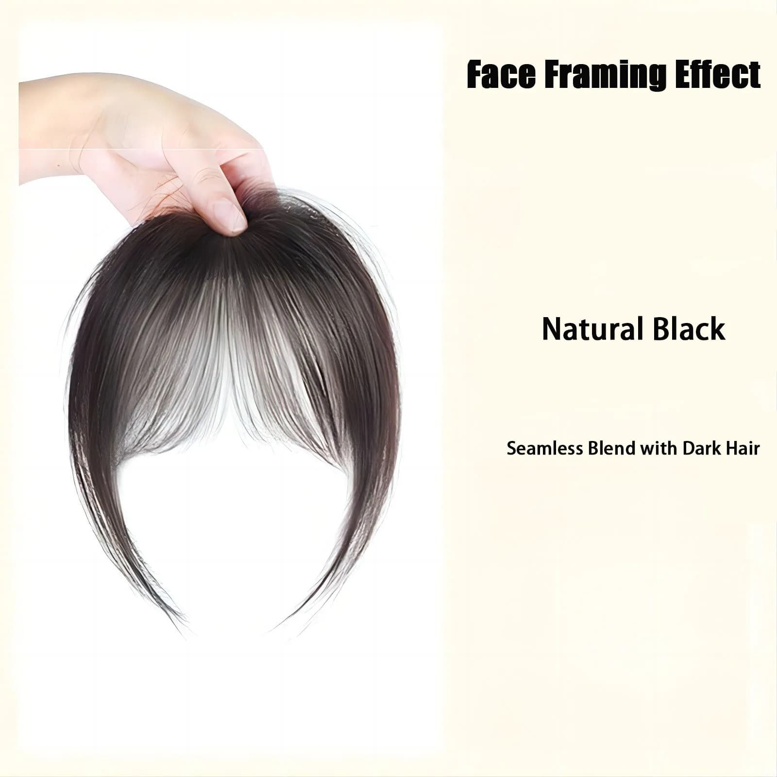 Frange synthétique à clipser, postiche invisible pour encadrer le visage, aspect naturel, légère, ex