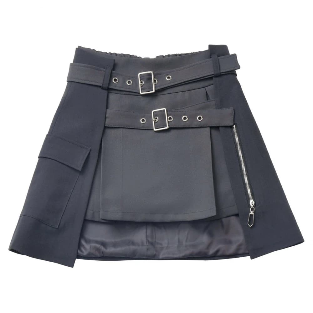 Ensemble veste et pantalon Cargo pour femmes, haut court, jupes à capuche courtes, Design noir et gr