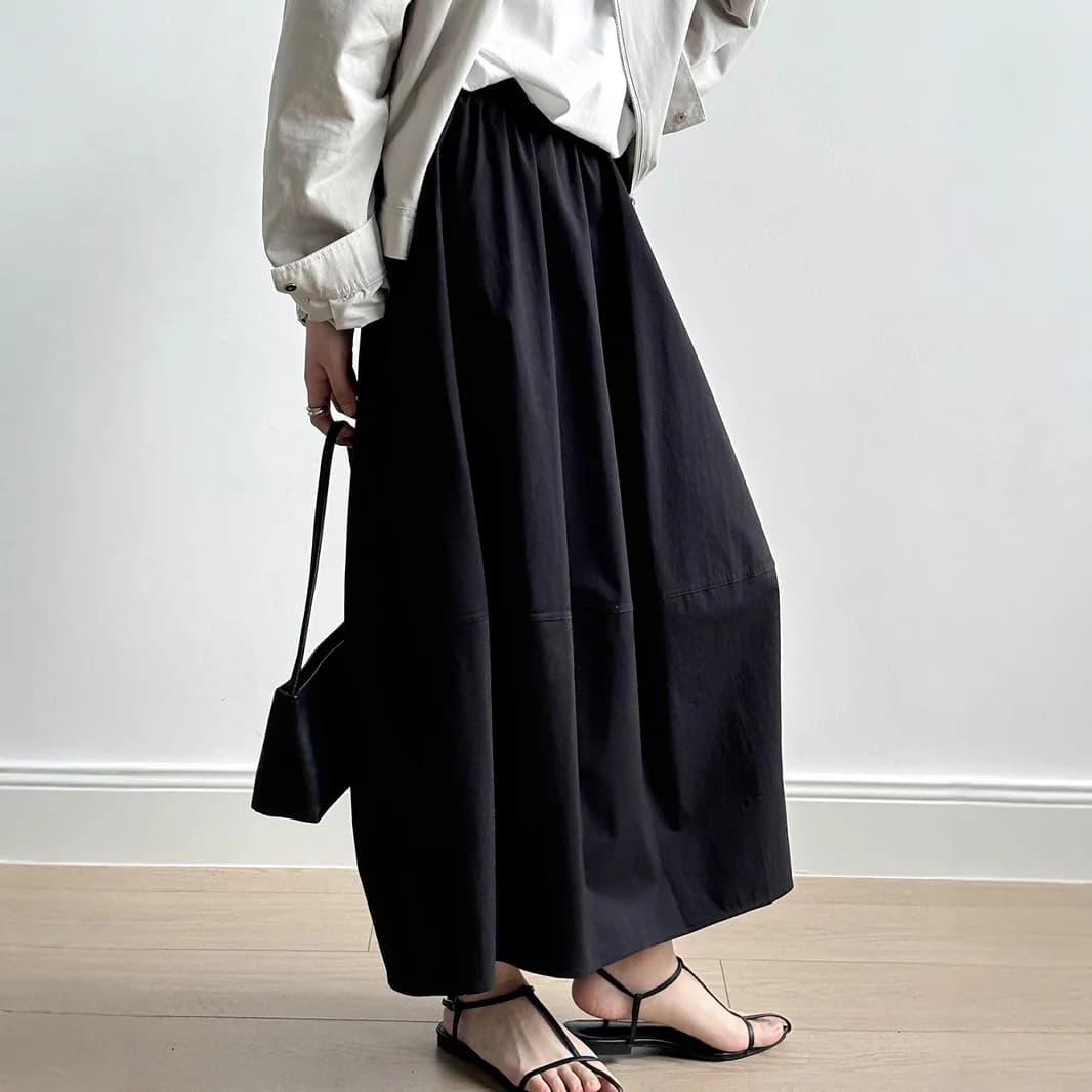 Jupe longue blanche printemps-été pour femme, élégante, taille haute élastique, évasée, style parapl