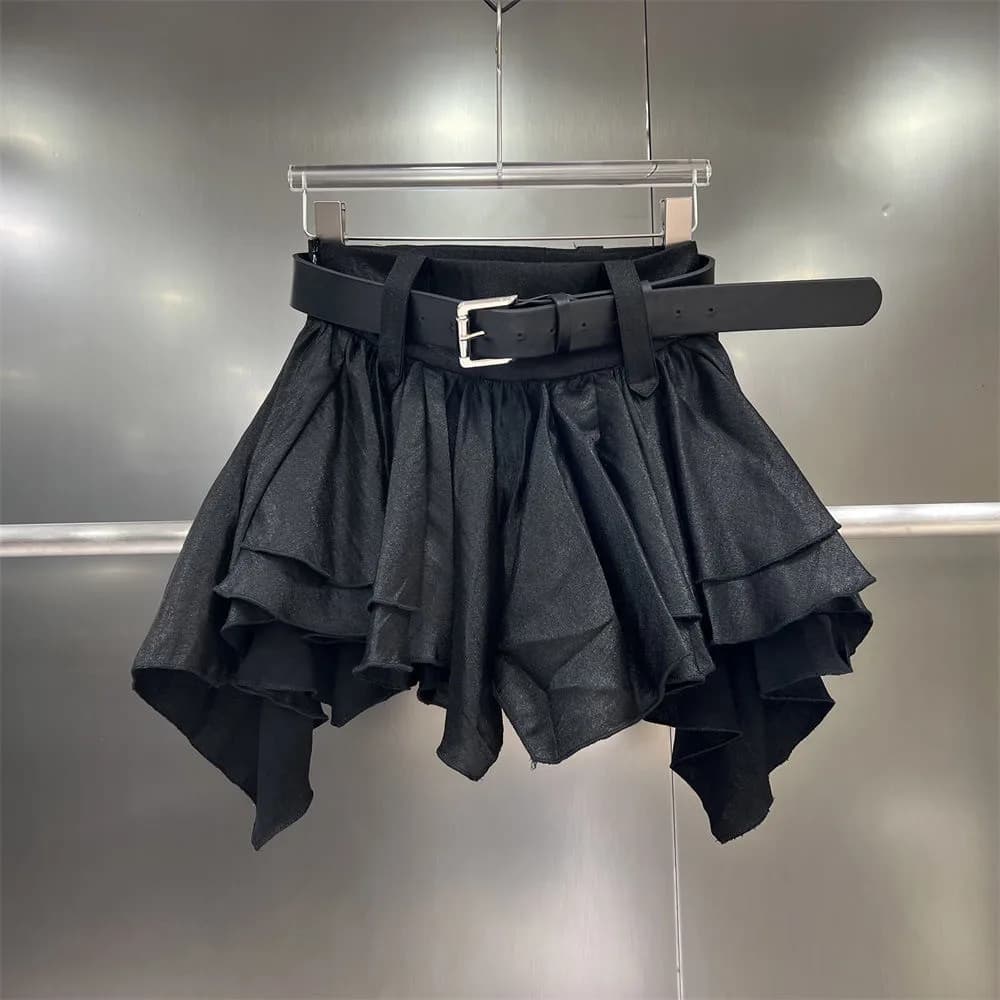 Jupe mi-longue pour adolescentes, nouvelle collection été, jupe bouffante à volants irréguliers pour