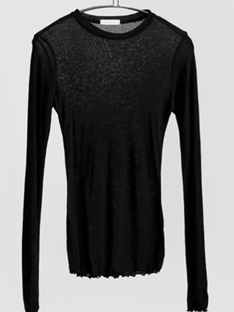Haute qualité plaine T-shirt femmes coton élastique basique T-shirts femme décontracté hauts à manch