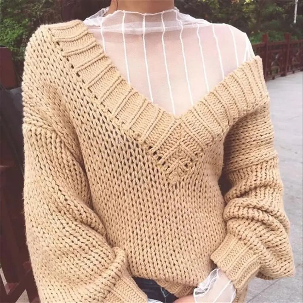 T-shirt à manches longues en dentelle transparente pour femmes et filles, maille résille, chemisiers